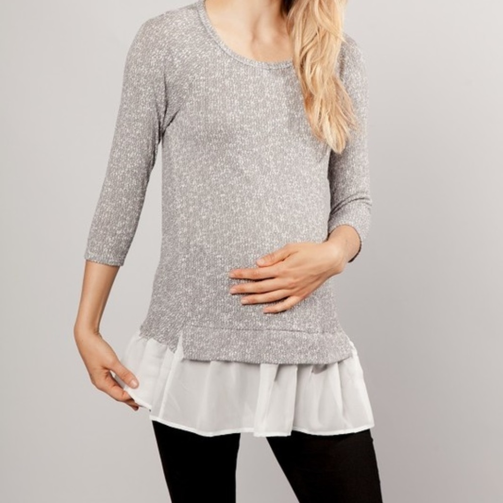 Ruffle Trim Detail Knit Top